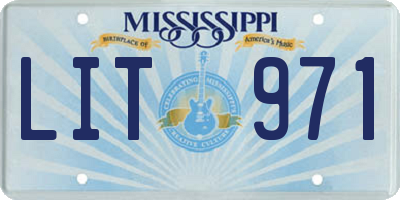 MS license plate LIT971