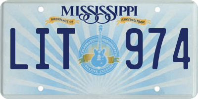 MS license plate LIT974