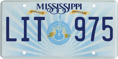 MS license plate LIT975