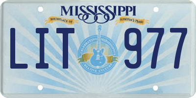 MS license plate LIT977