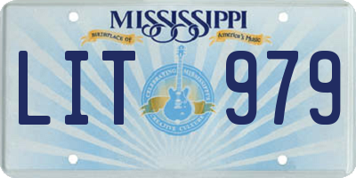 MS license plate LIT979