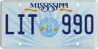 MS license plate LIT990