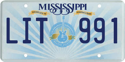MS license plate LIT991