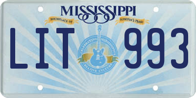 MS license plate LIT993