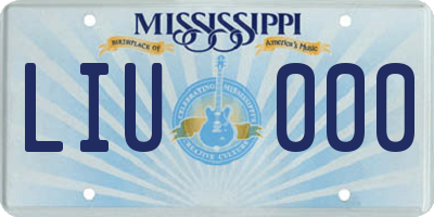 MS license plate LIU000