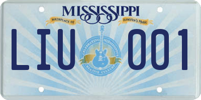 MS license plate LIU001