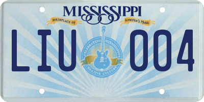 MS license plate LIU004