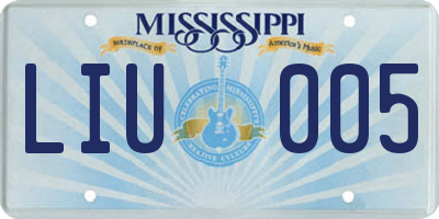 MS license plate LIU005