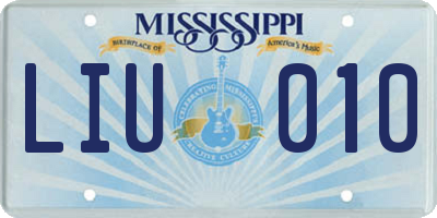 MS license plate LIU010