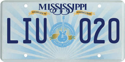 MS license plate LIU020