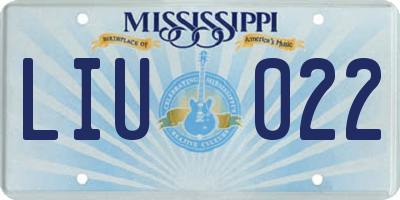 MS license plate LIU022