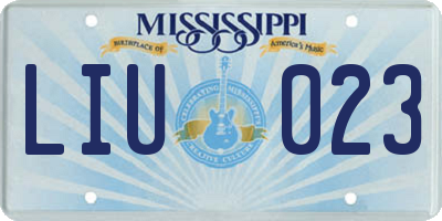 MS license plate LIU023