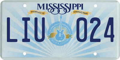 MS license plate LIU024