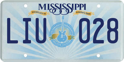 MS license plate LIU028