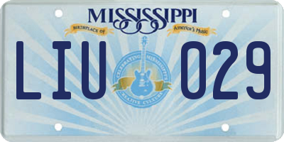 MS license plate LIU029