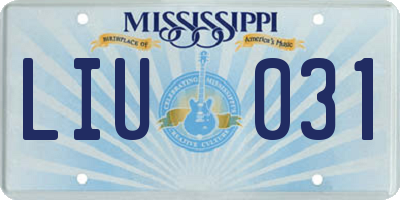 MS license plate LIU031