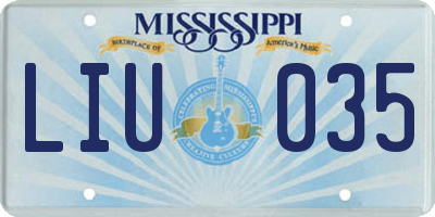 MS license plate LIU035