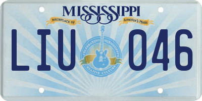 MS license plate LIU046