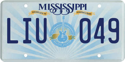 MS license plate LIU049