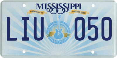 MS license plate LIU050