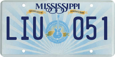 MS license plate LIU051