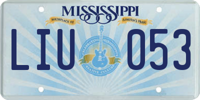 MS license plate LIU053
