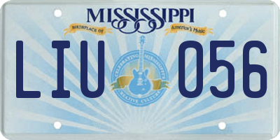 MS license plate LIU056