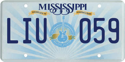 MS license plate LIU059
