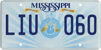 MS license plate LIU060