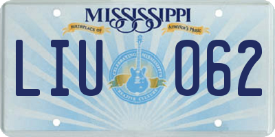 MS license plate LIU062
