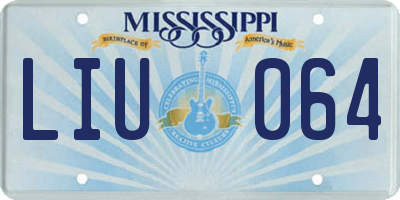 MS license plate LIU064