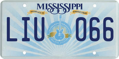 MS license plate LIU066