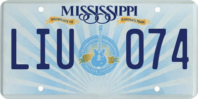 MS license plate LIU074