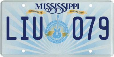 MS license plate LIU079