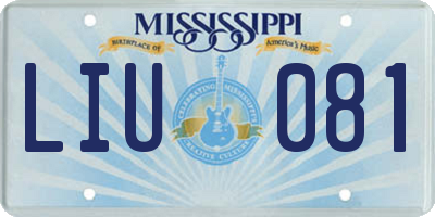 MS license plate LIU081