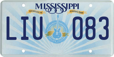 MS license plate LIU083