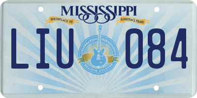 MS license plate LIU084