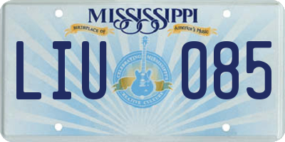 MS license plate LIU085