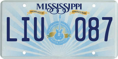 MS license plate LIU087