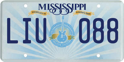 MS license plate LIU088