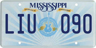 MS license plate LIU090