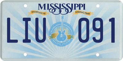 MS license plate LIU091