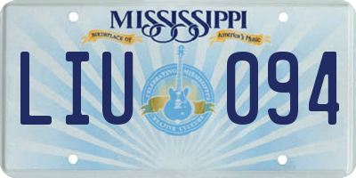 MS license plate LIU094