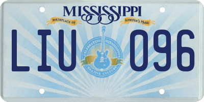 MS license plate LIU096