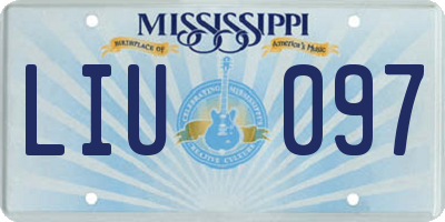 MS license plate LIU097