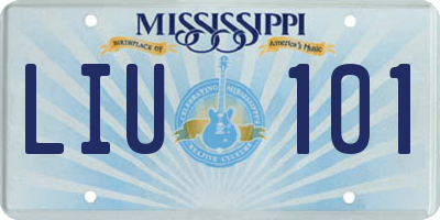 MS license plate LIU101