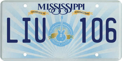 MS license plate LIU106
