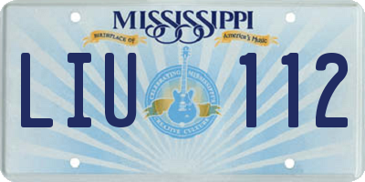 MS license plate LIU112