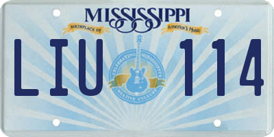 MS license plate LIU114