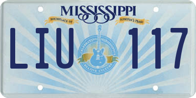 MS license plate LIU117